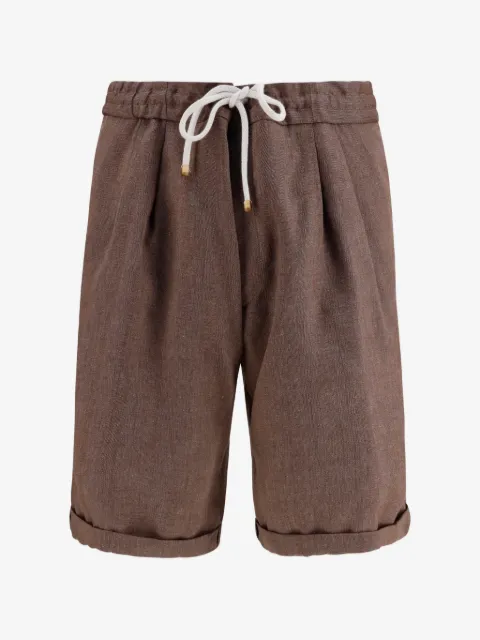 Brunello Cucinelli chevron-pattern pleated shorts