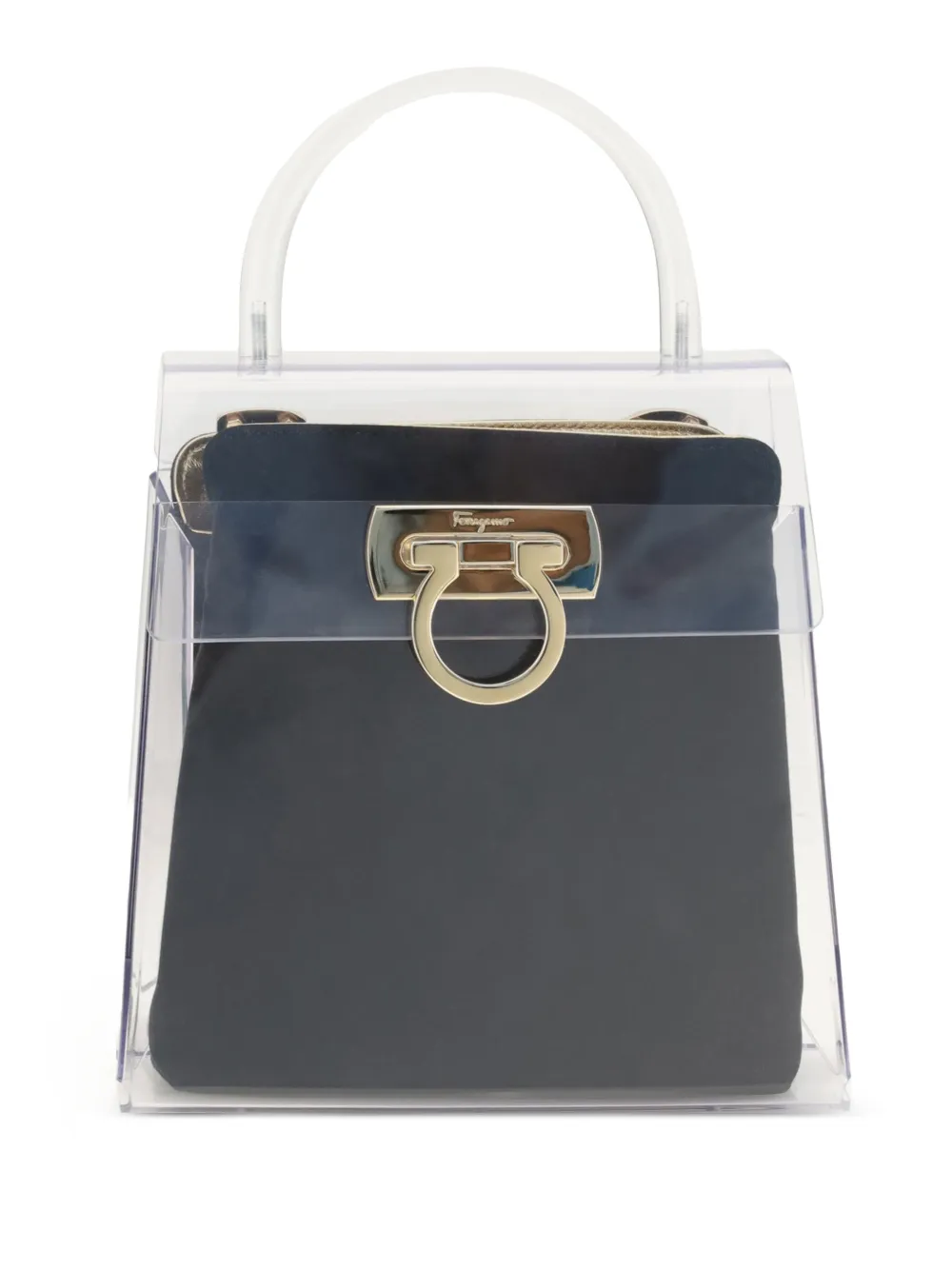 Ferragamo transparent turn-lock tote bag - Bianco