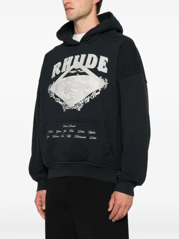 RHUDE ロゴ パーカー | ブラック | FARFETCH JP