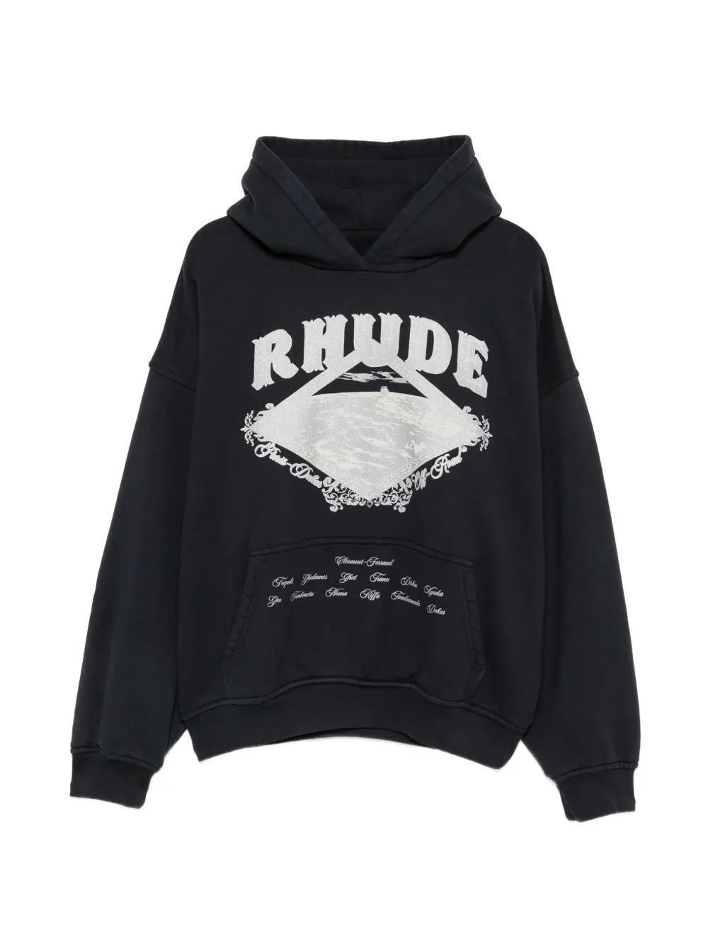 RHUDE logo-print pouch-pocket hoodie - Schwarz