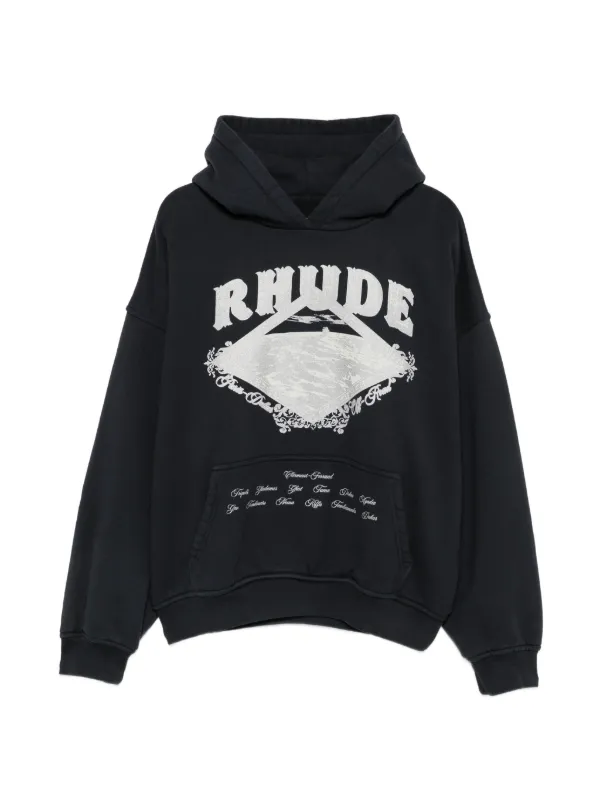 RHUDE ロゴ パーカー | ブラック | FARFETCH JP