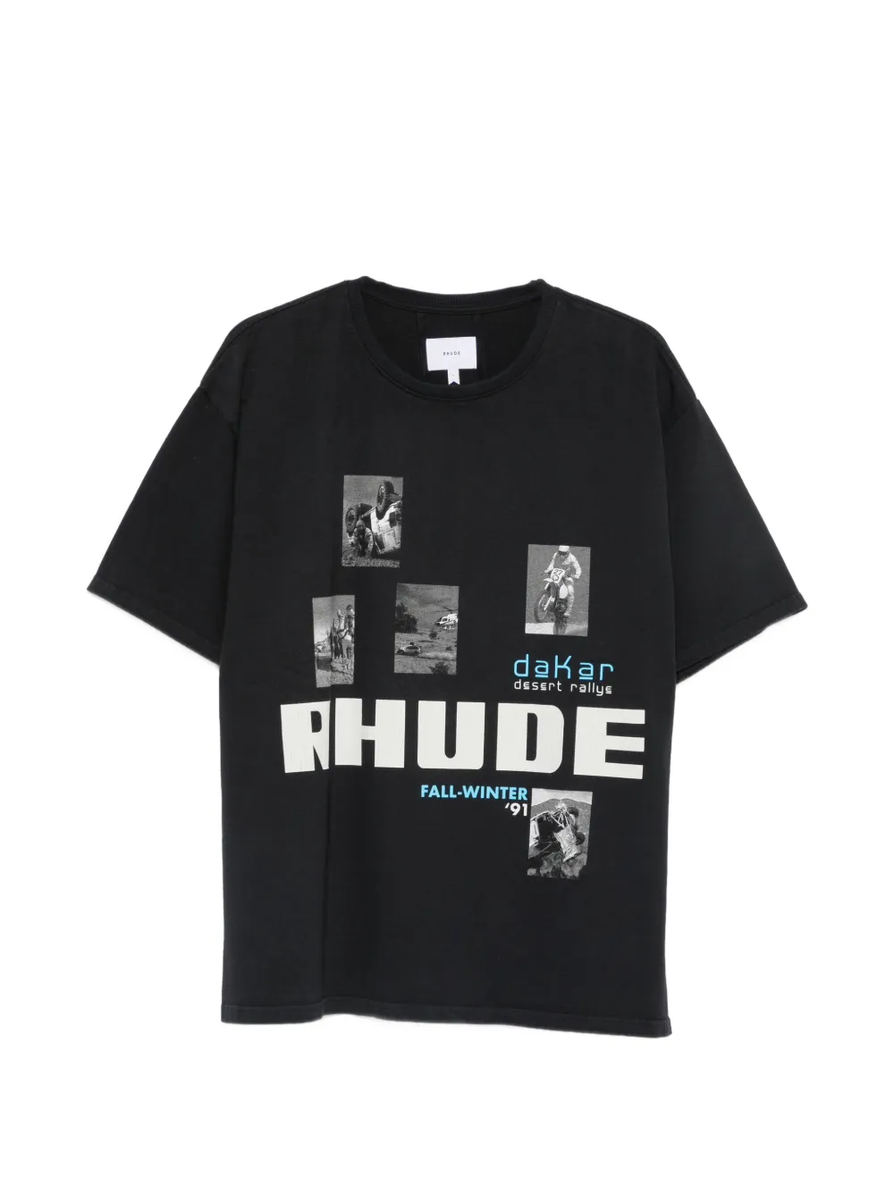 RHUDE logo-print graphic-print T-shirt - Schwarz
