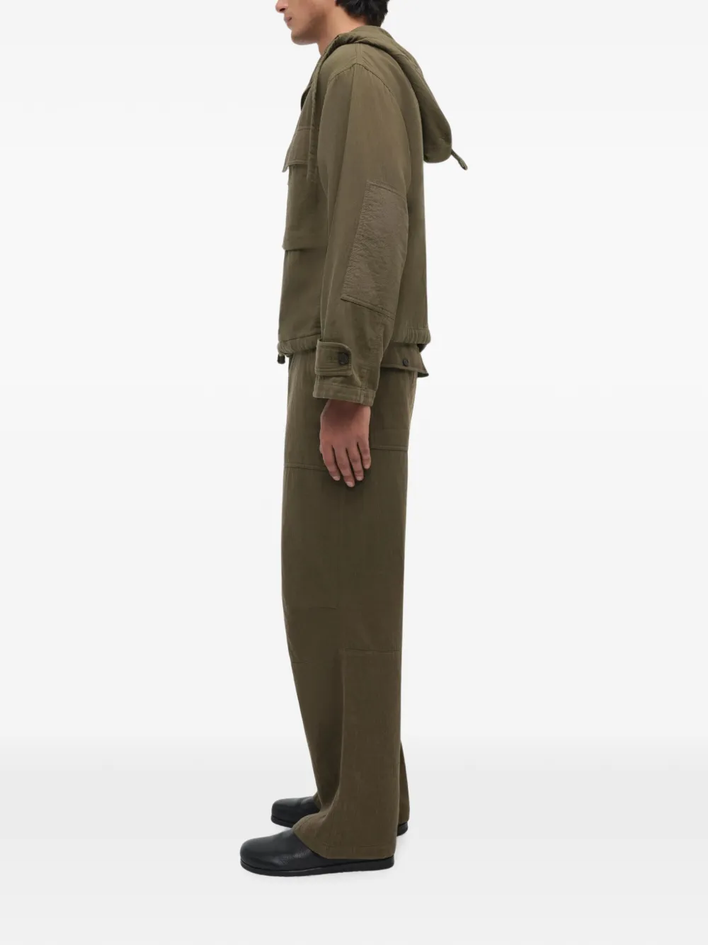 SIMKHAI Hooded Field Jacket in Green, view 4