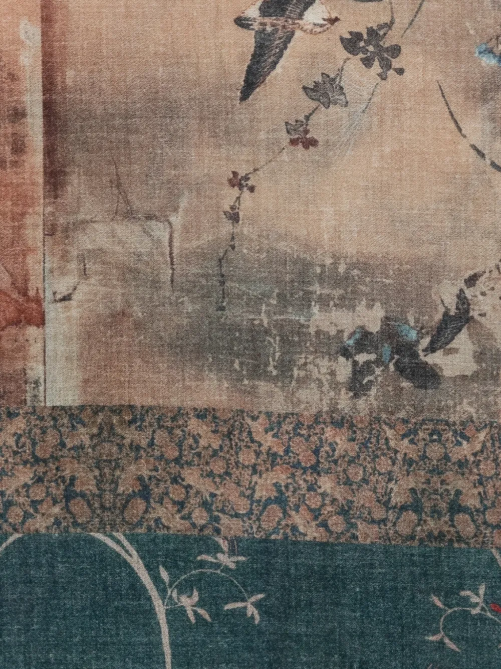 Pierre-Louis Mascia Sjaal met bloemenprint Beige