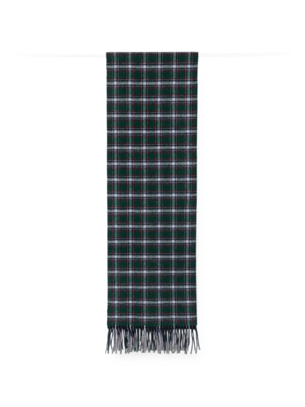 Nº21 tartan-pattern fringed scarf - Verde