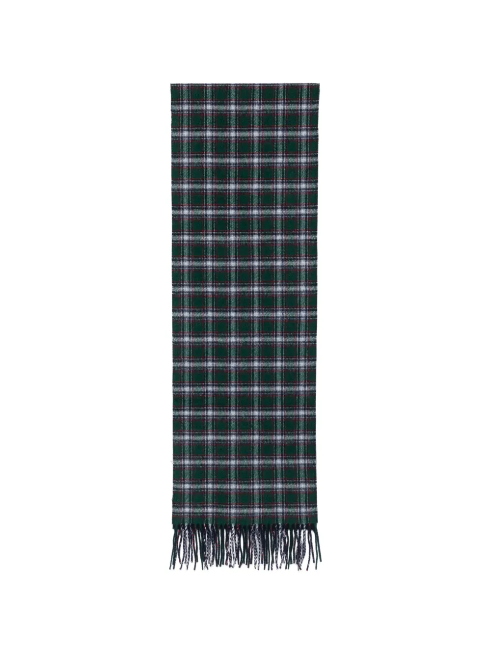 Nº21 tartan-pattern fringed scarf - Verde