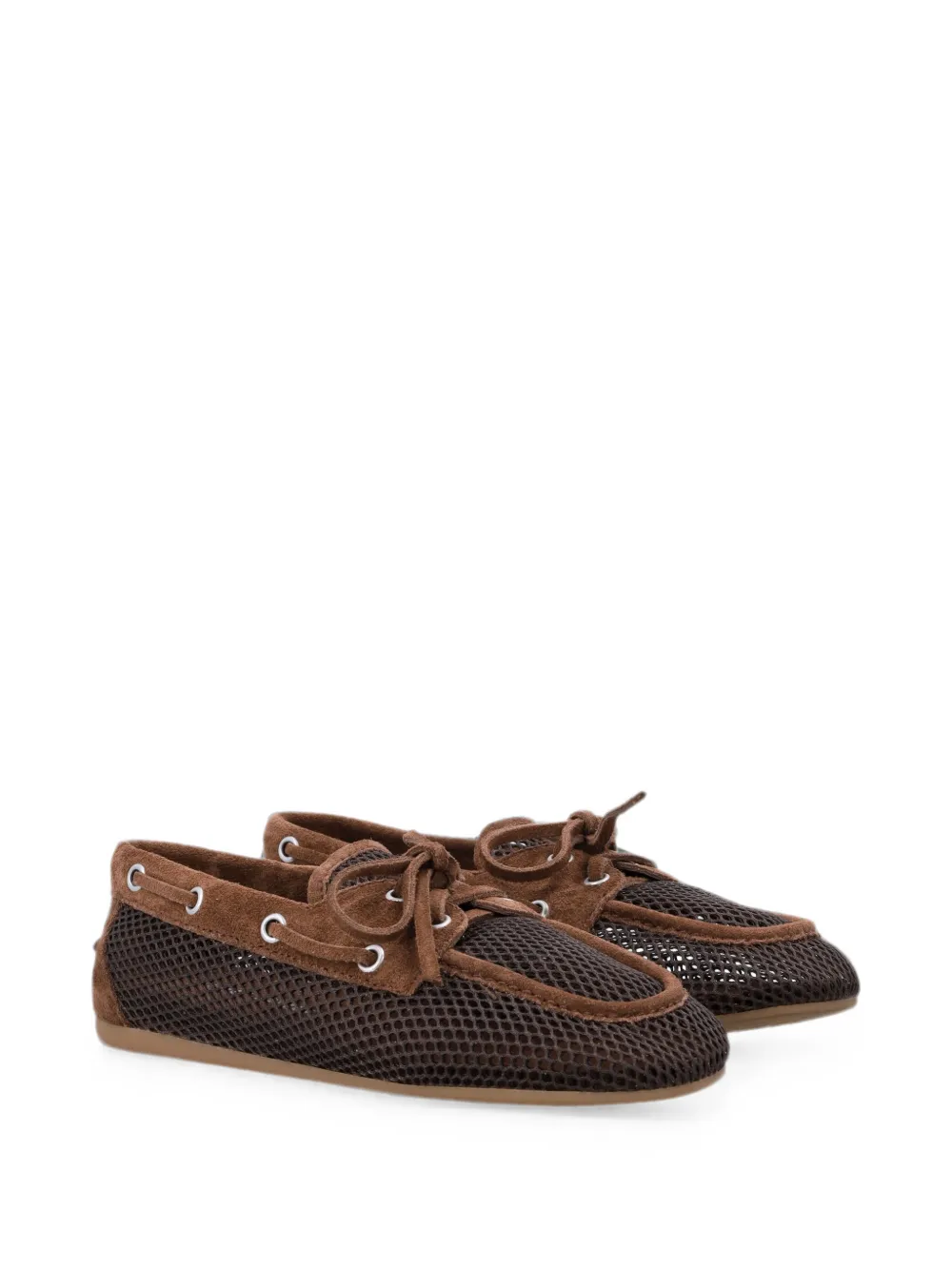 Miu mesh and suede deck shoes Bruin