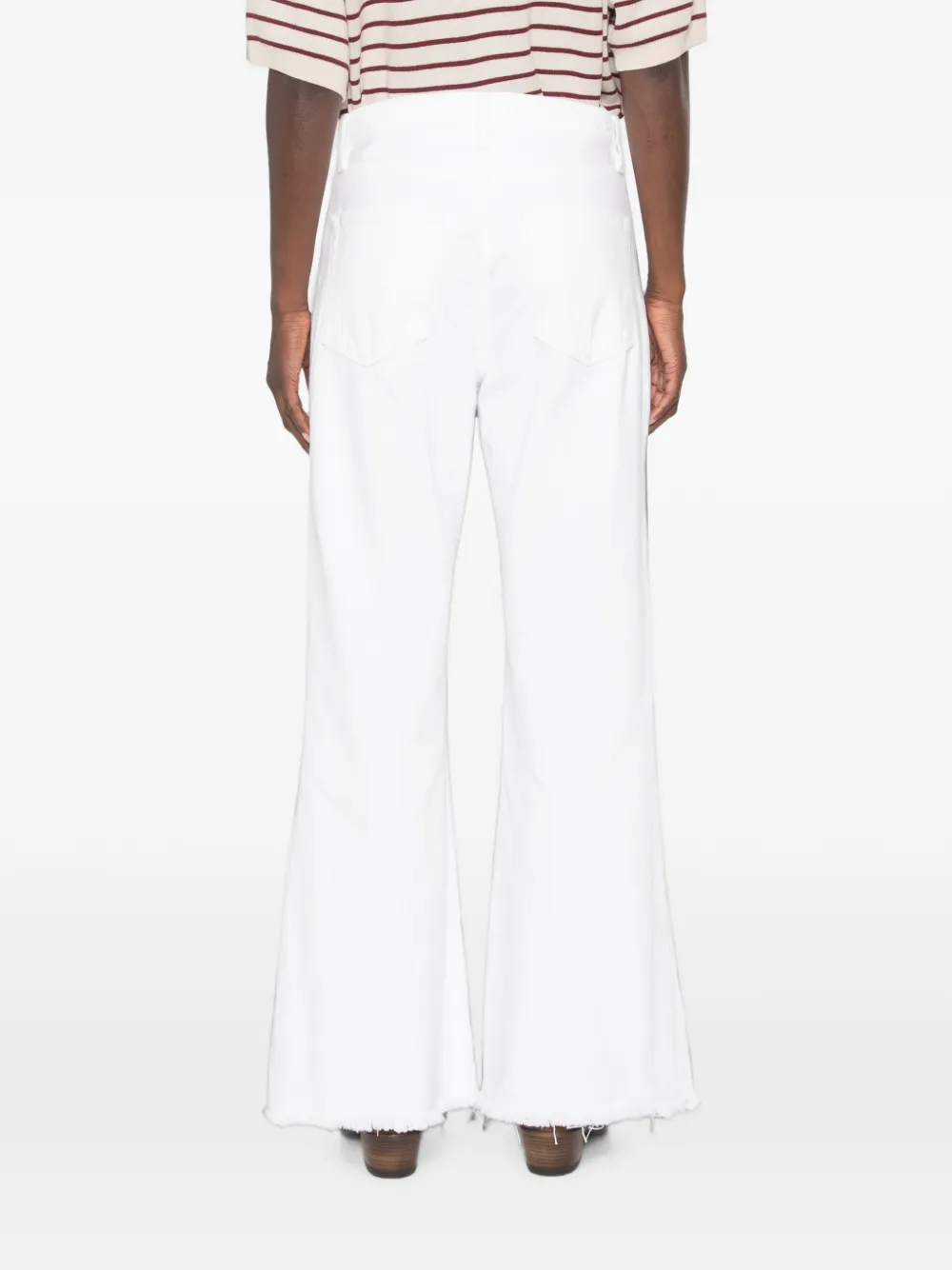 FRAME Jeans met franje afwerking Wit