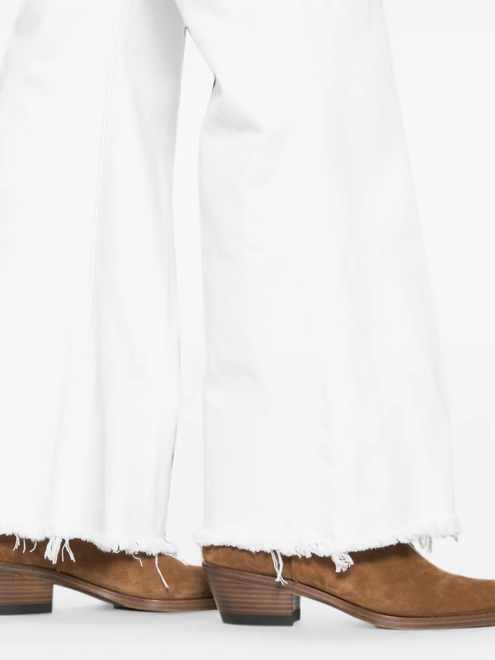 FRAME Jeans met franje afwerking Wit