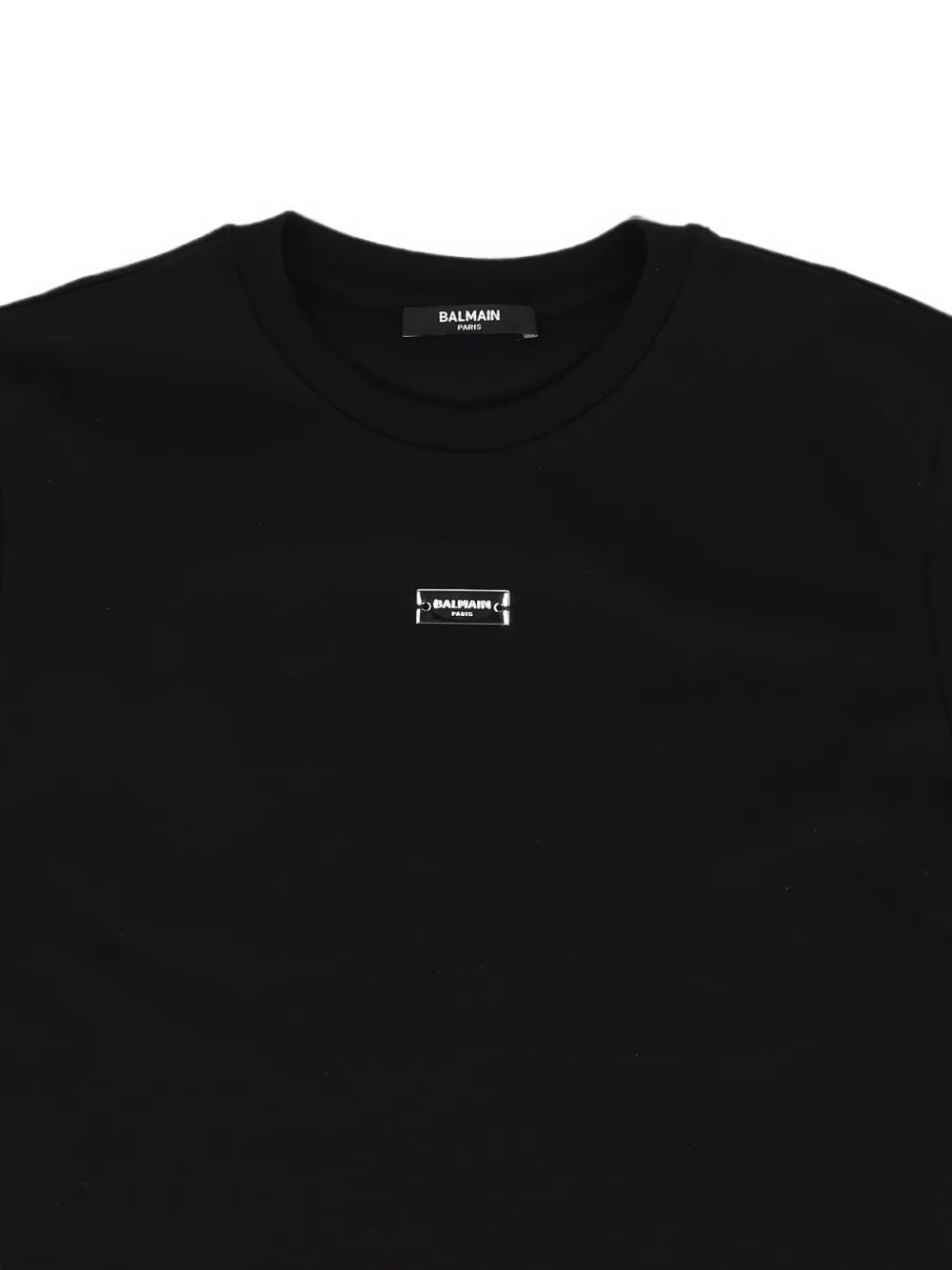 Balmain Kids katoenen T-shirt met geschoten mouwen Zwart