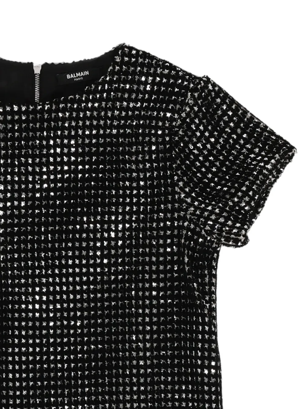 Balmain Kids Jurk verfraaid met pailletten Zwart