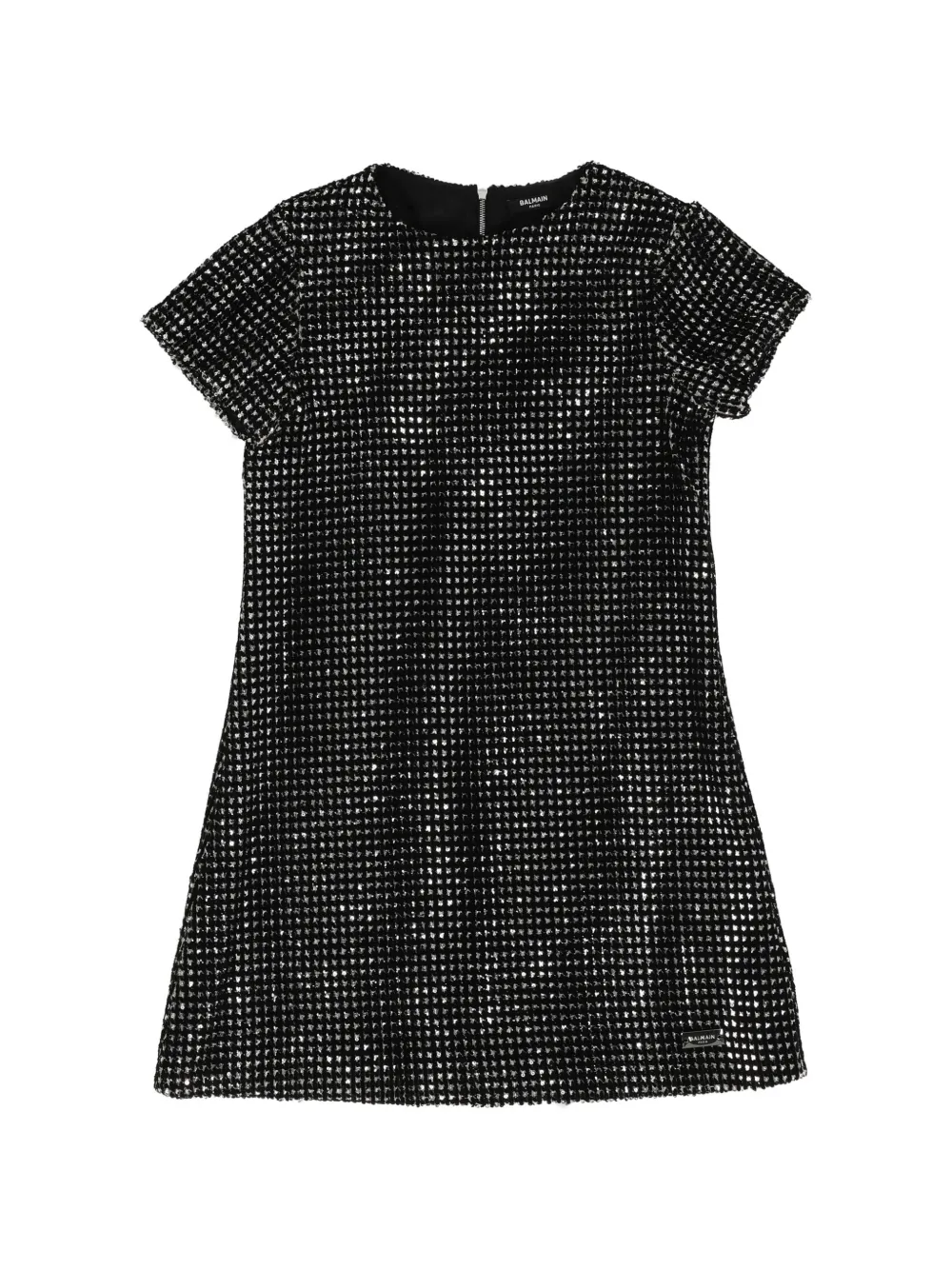 Balmain Kids sequin-embellished short-sleeve dress - Schwarz
