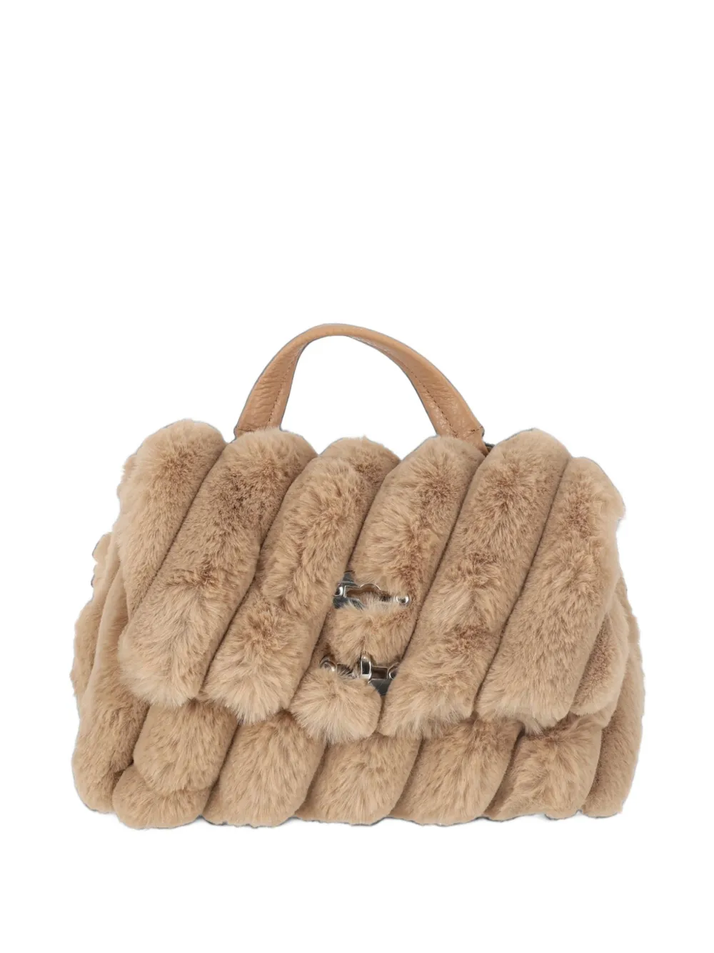 Zanellato Postina faux-fur shoulder bag Bruin