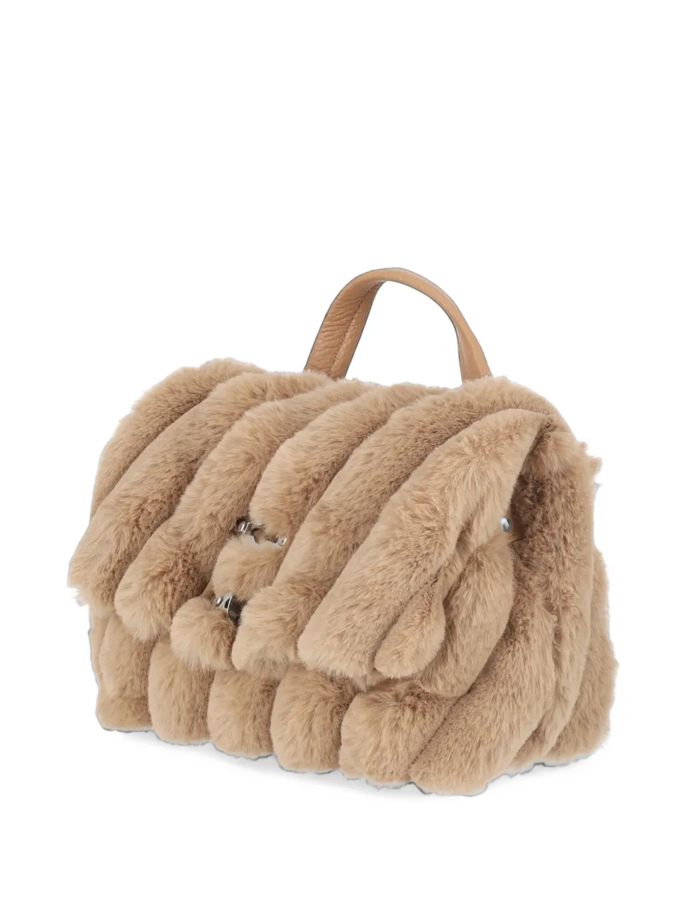 Zanellato Postina faux-fur shoulder bag Bruin