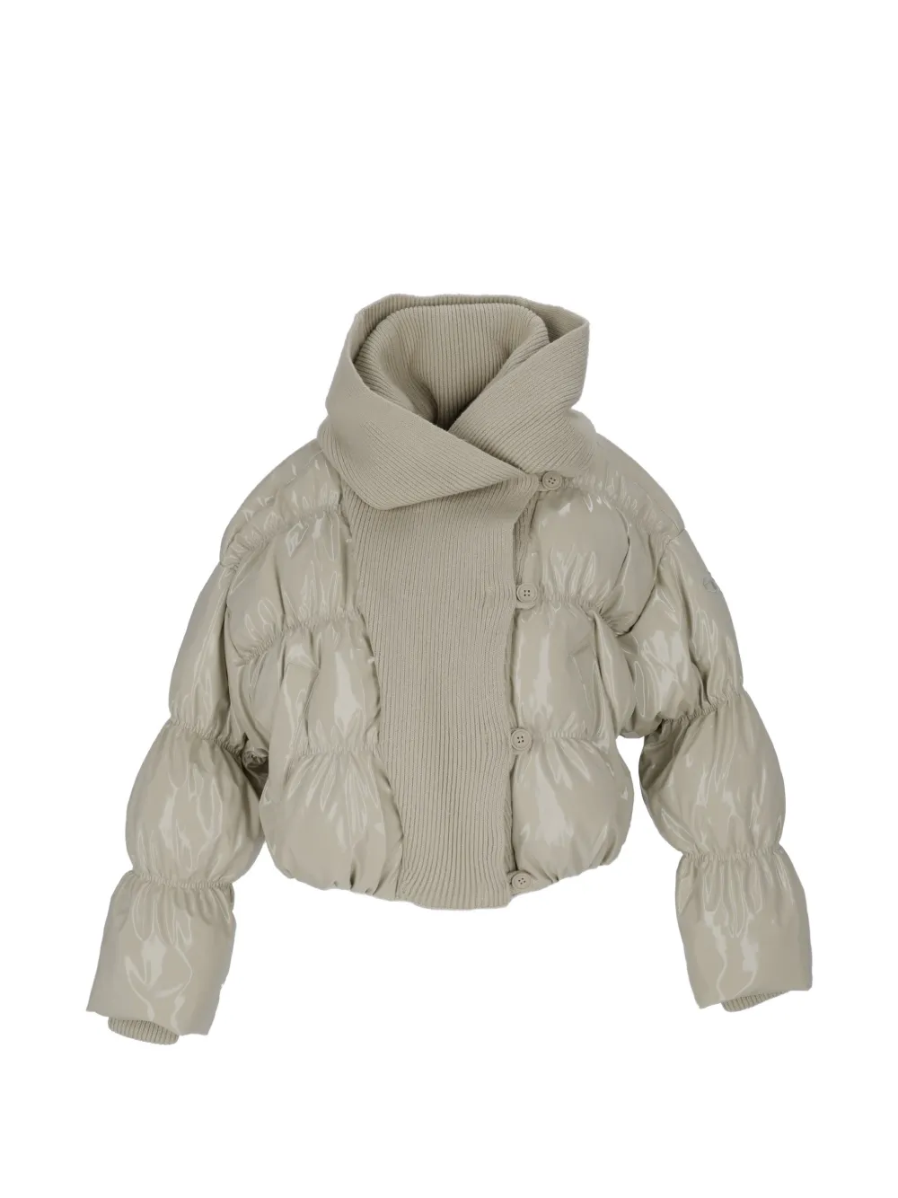 Diesel ribbed-knit quilted jacket - Nude