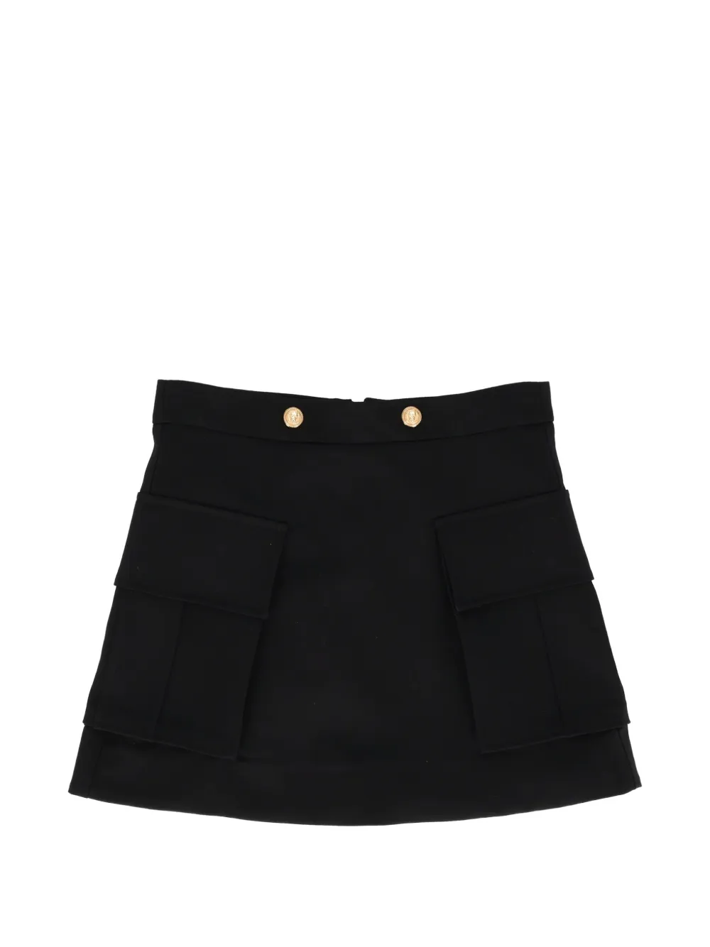 Balmain Kids logo-button flap-pocket skirt - Nero
