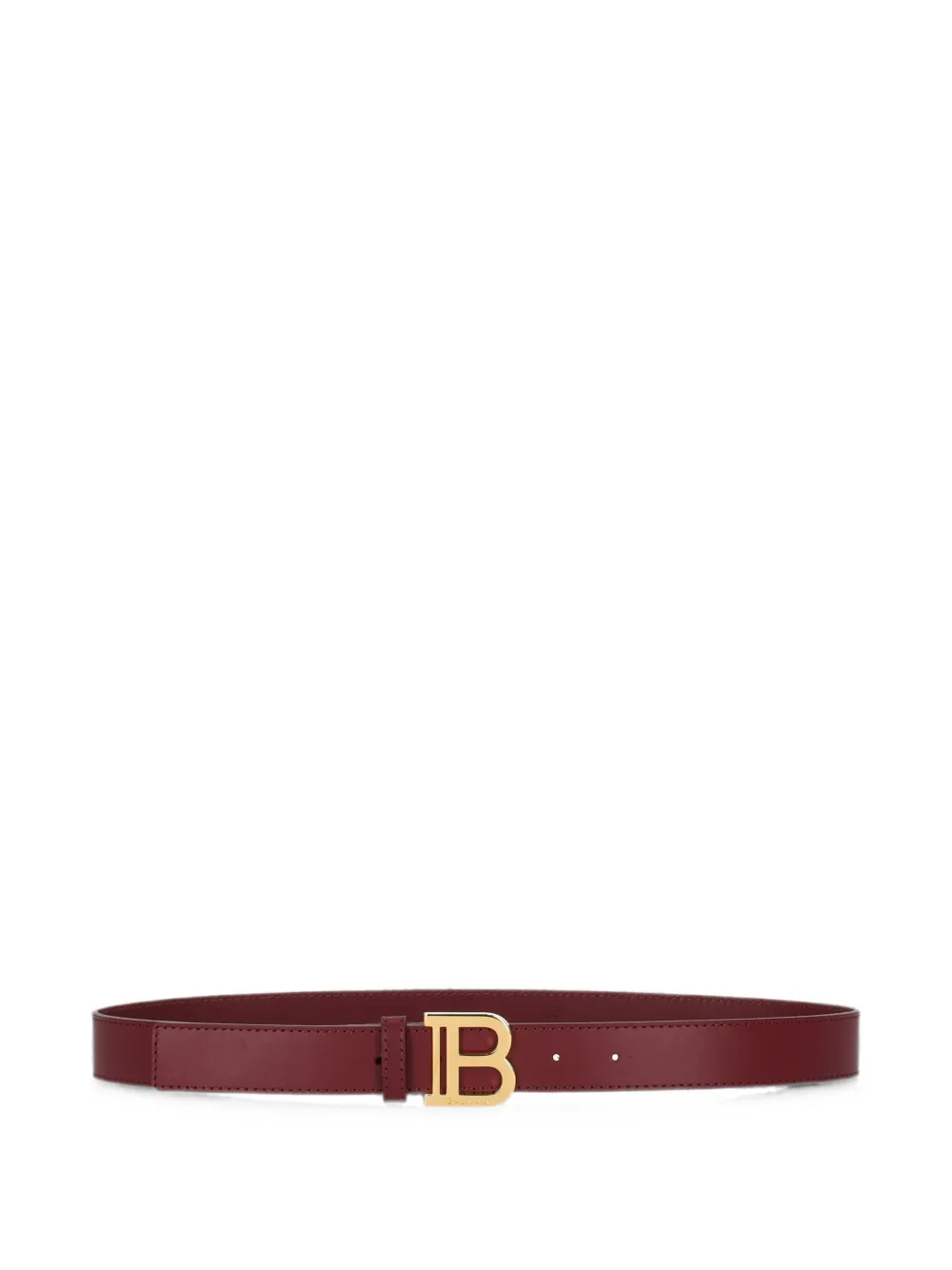 Balmain Kids logo-buckle leather belt - Rosso