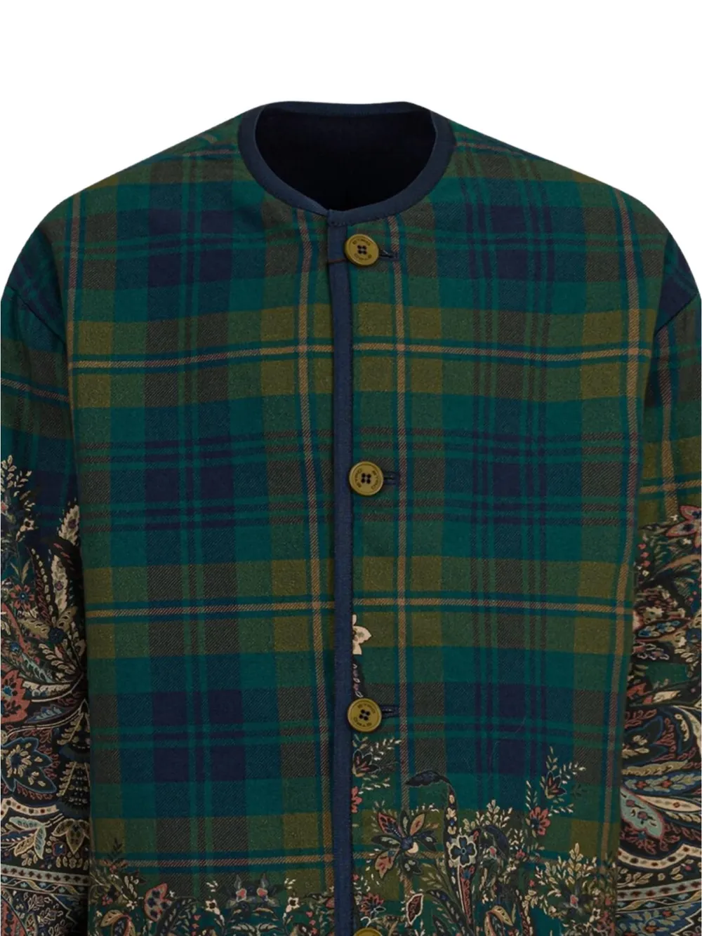 ETRO KIDS Jas met paisley- en tartan-patroon Groen