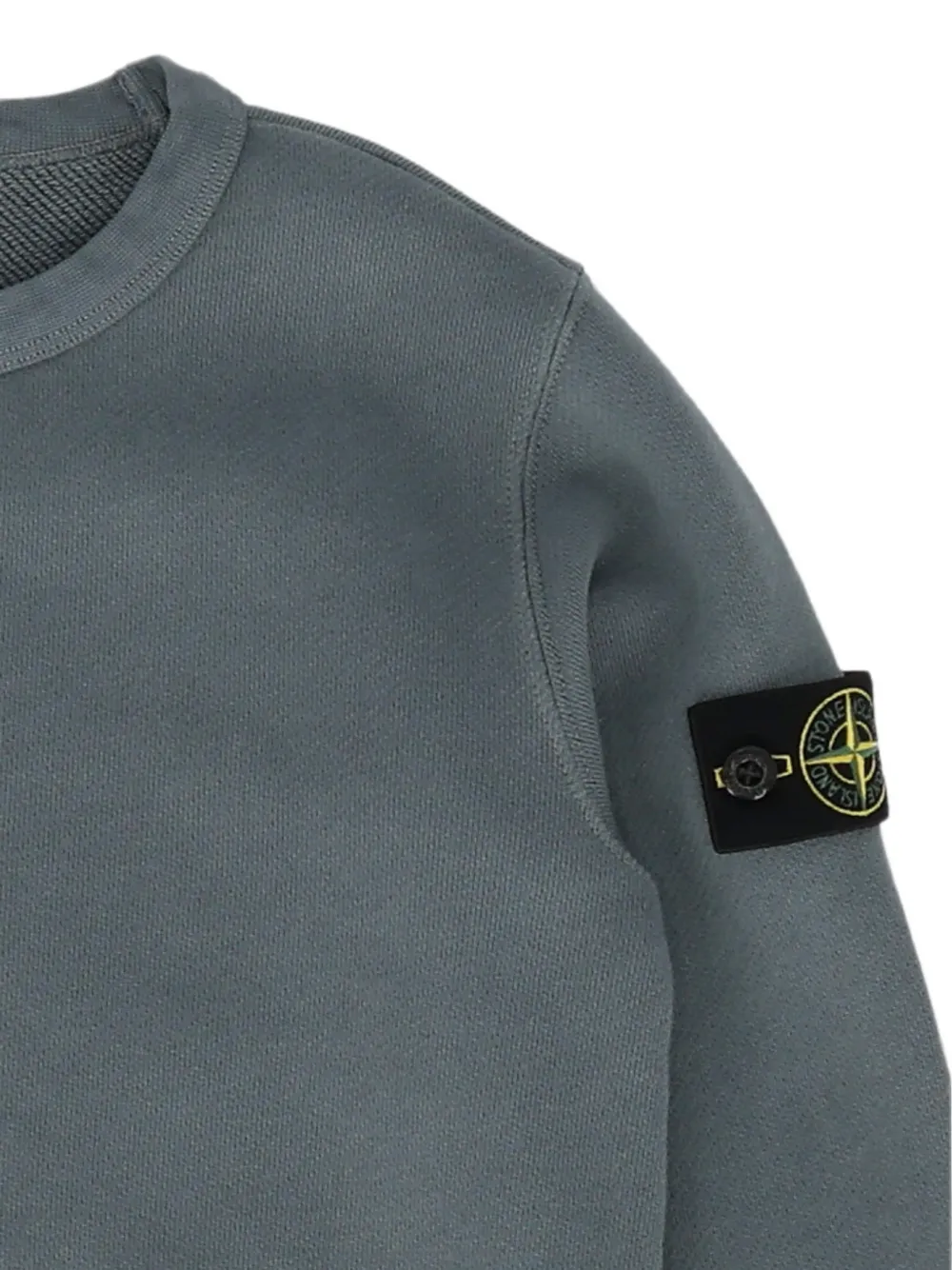 Stone Island Junior logo-patch long-sleeve sweatshirt Blauw
