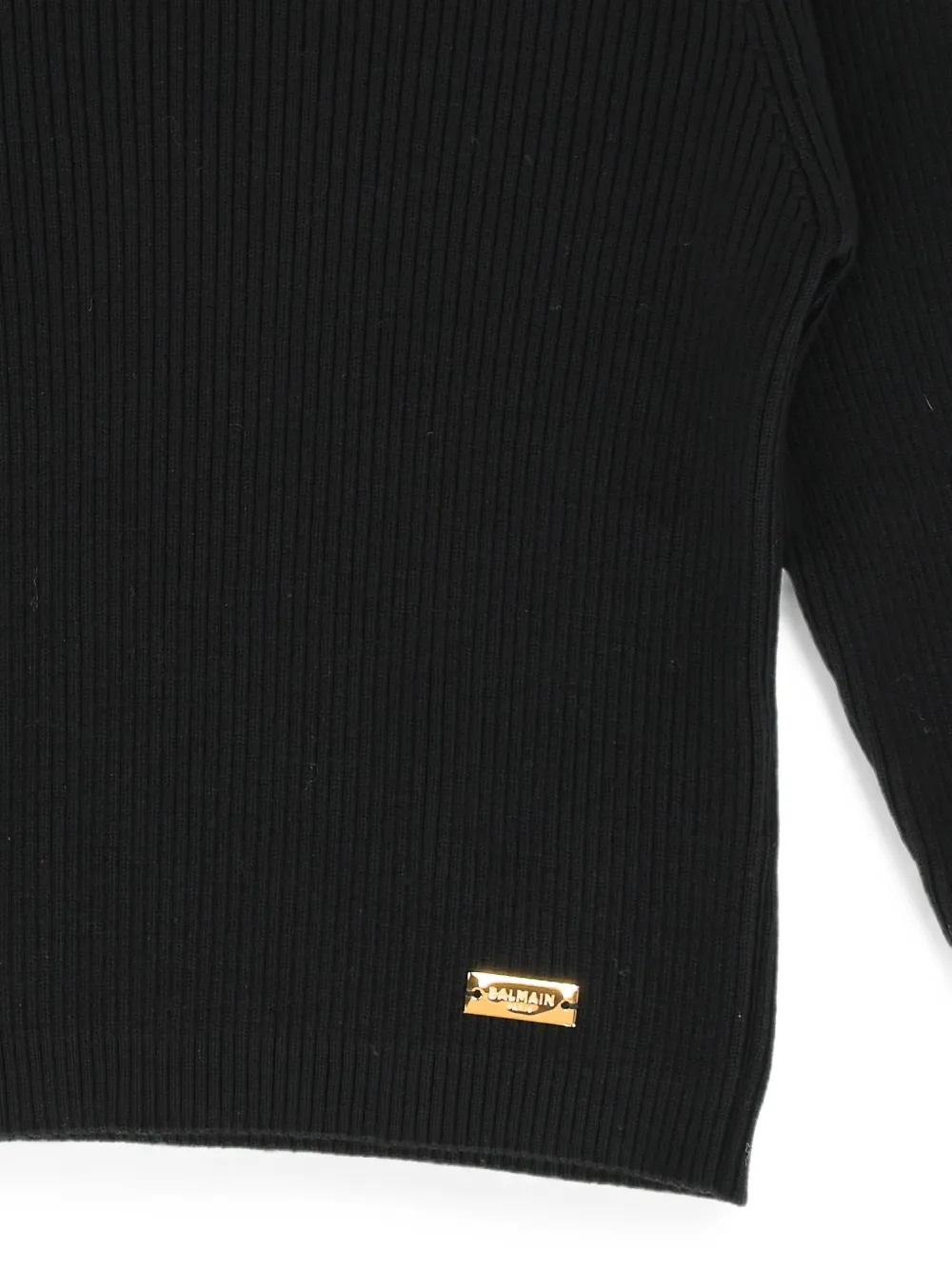 Balmain Kids Ribgebreide trui Zwart