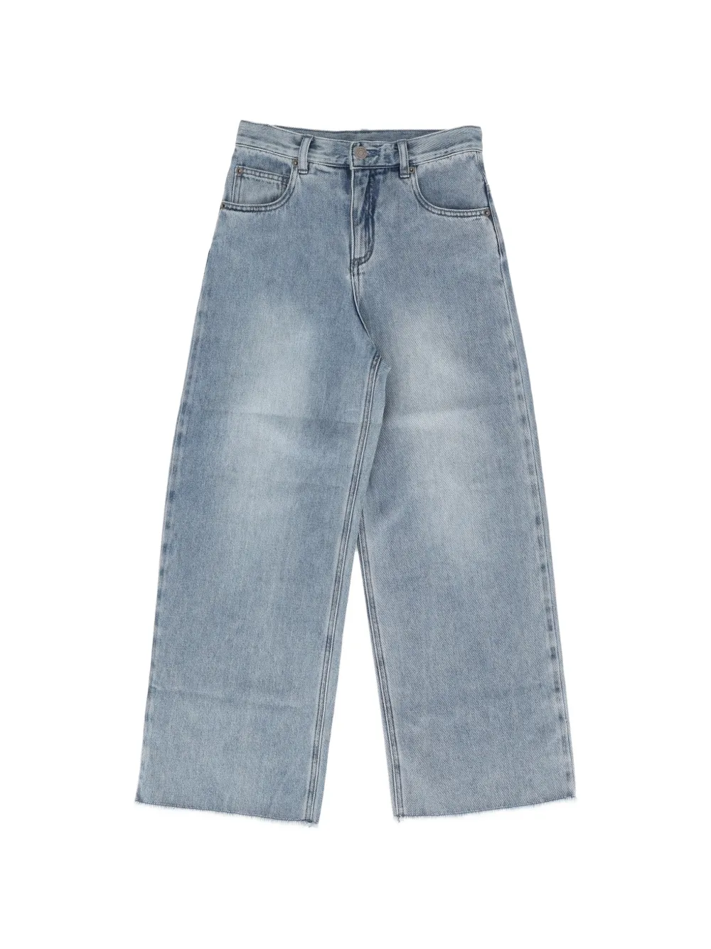 Douuod Kids faded raw-cut jeans - Blu