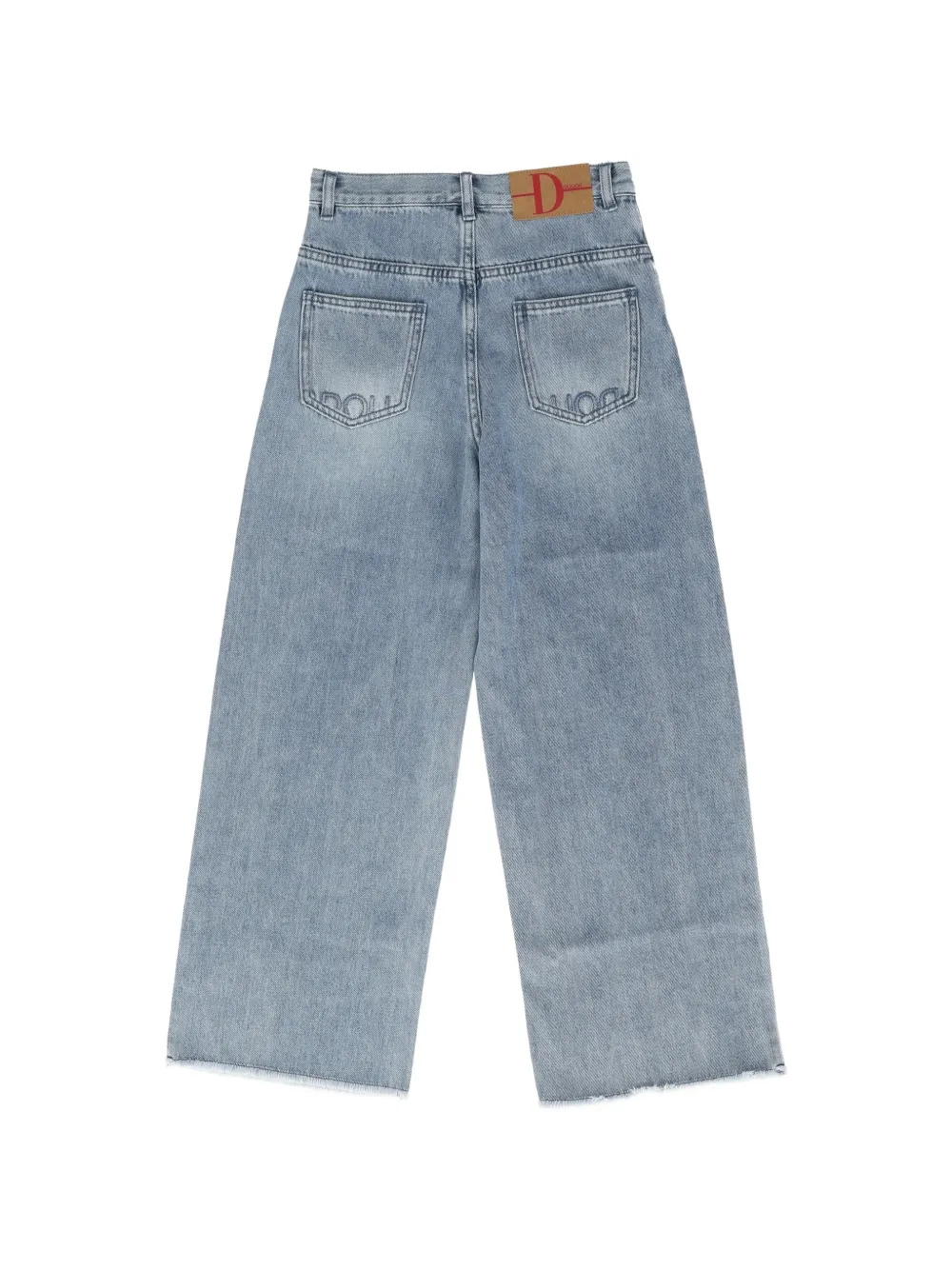 Douuod Kids Gerafelde jeans met vervaagd effect Blauw