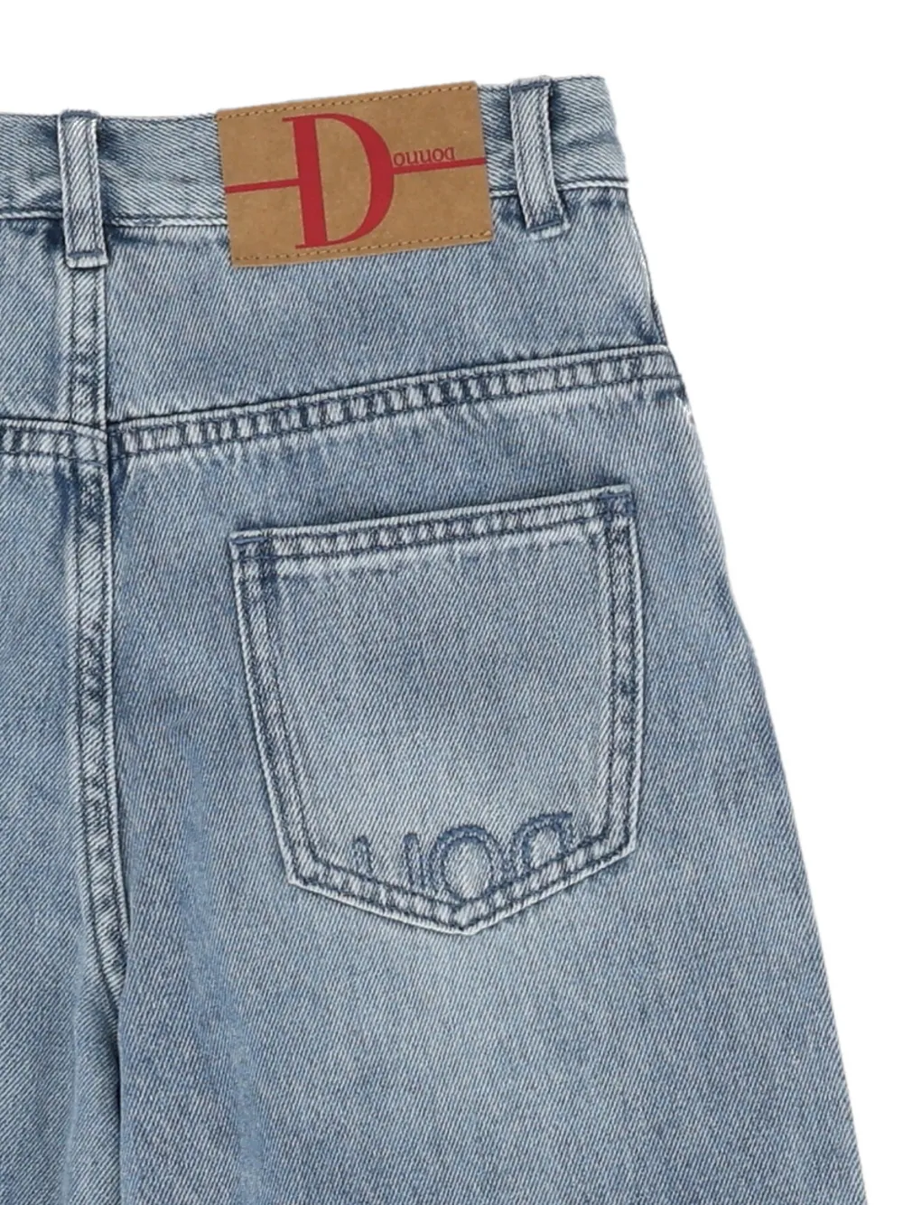 Douuod Kids Gerafelde jeans met vervaagd effect Blauw