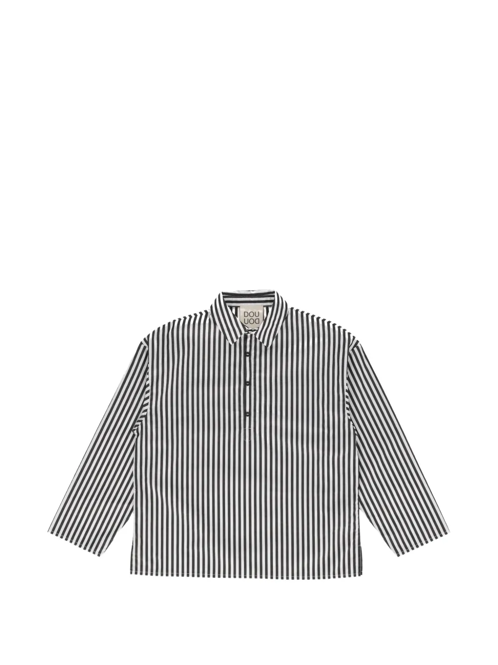 Douuod Kids striped logo-print shirt - Bianco