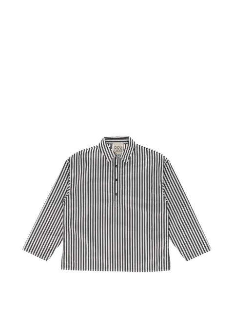 Douuod Kids striped logo-print shirt