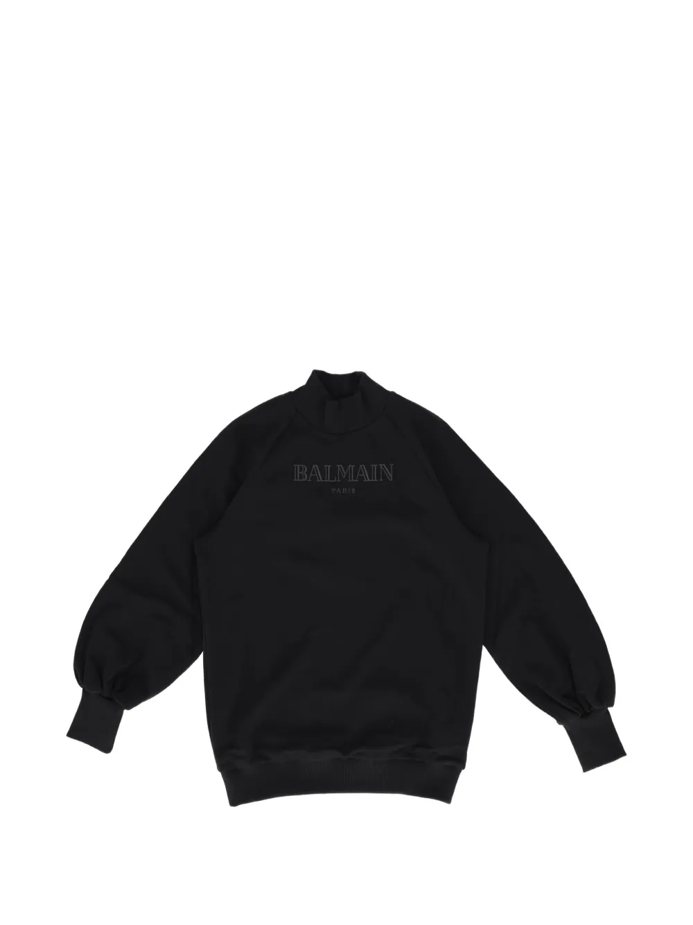 Balmain Kids logo-embroidered high-neck sweatshirt - Nero