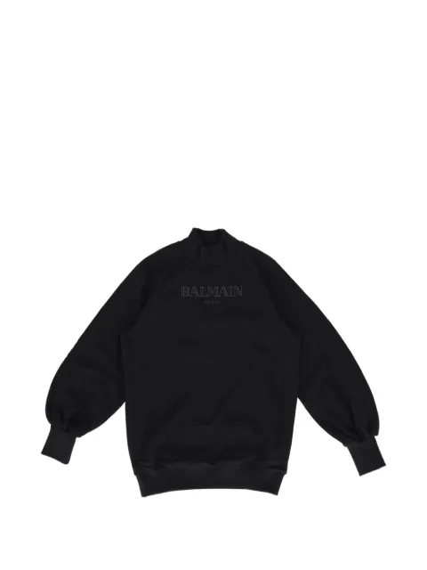 Balmain Kids logo-embroidered high-neck sweatshirt