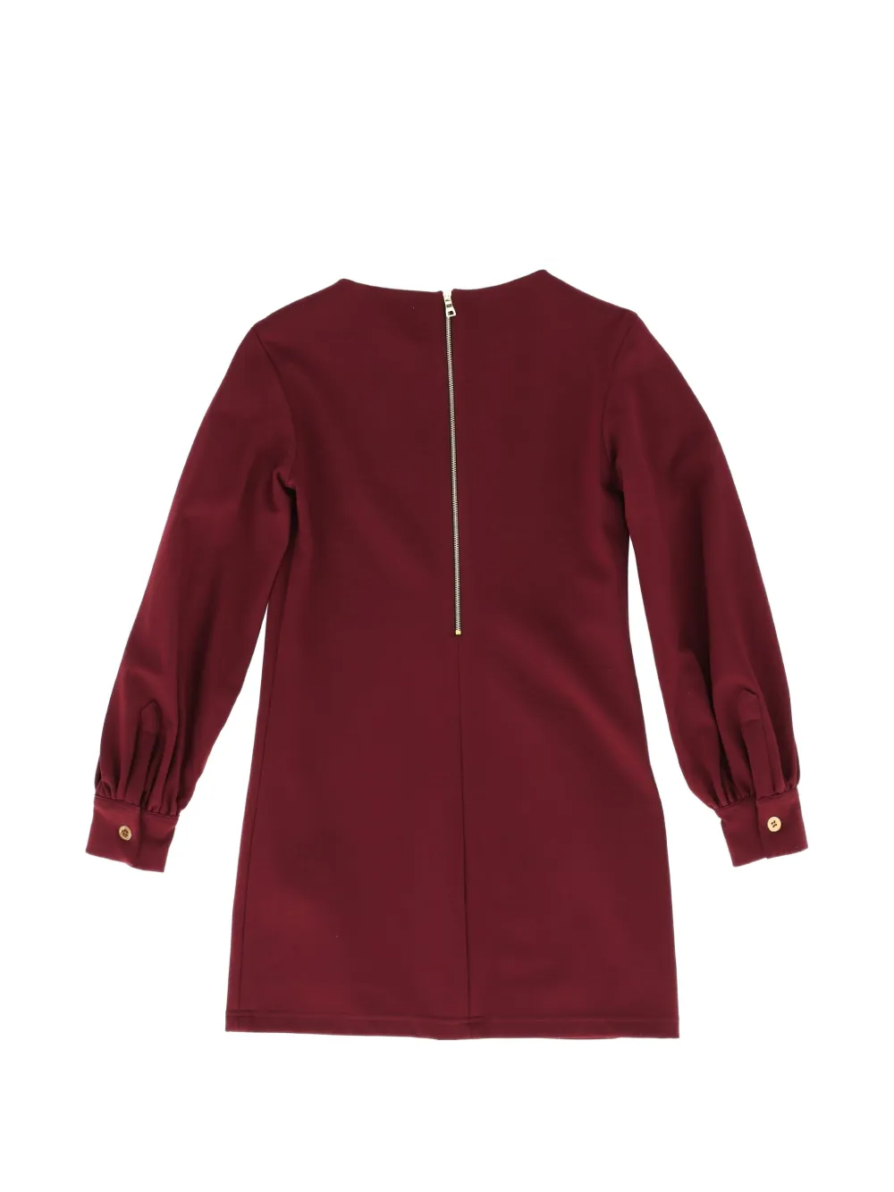 Balmain Kids Goudkleurige jurk verfraaid met knopen Rood