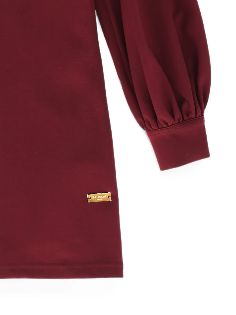 Balmain Kids Goudkleurige jurk verfraaid met knopen Rood