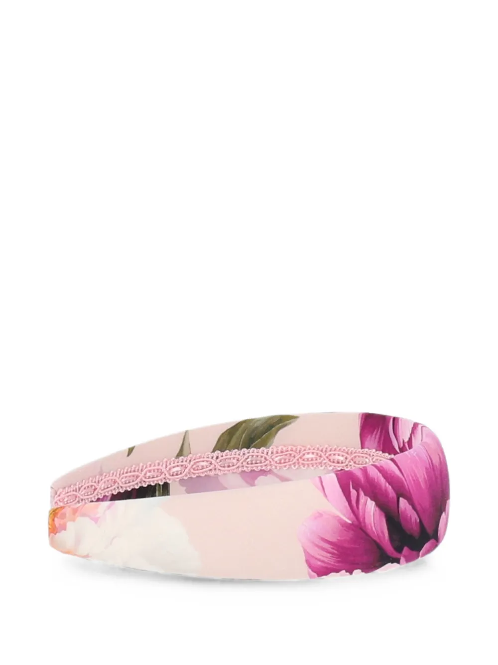 Dolce & Gabbana Kids Popeline haarband met pioenprint Roze