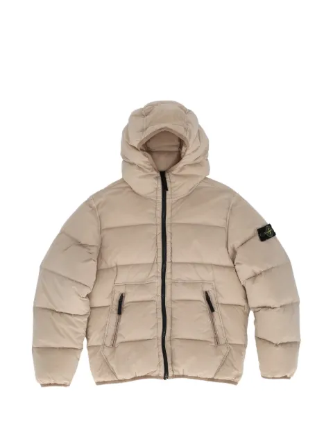 Stone Island Junior chamarra capitonada con capucha