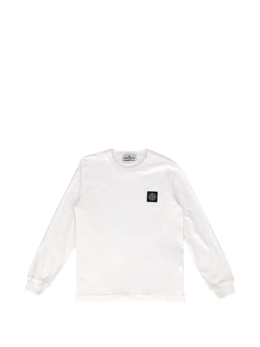 Stone Island Junior logo-patch long-sleeve T-shirt - Bianco