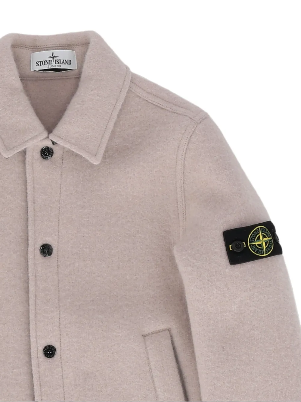 Stone Island Junior Compass jas met logo-patch Roze