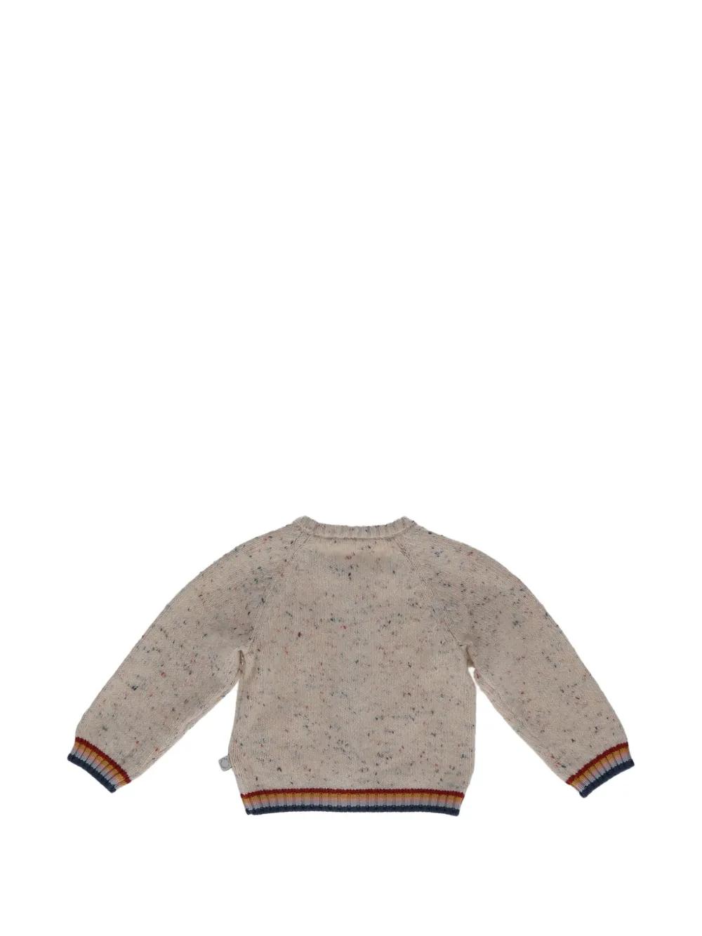Stella McCartney Kids Gebreid vest met gestreepte afwerking Beige