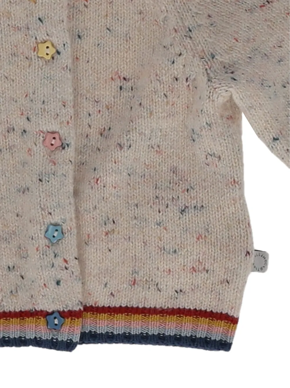 Stella McCartney Kids Gebreid vest met gestreepte afwerking Beige