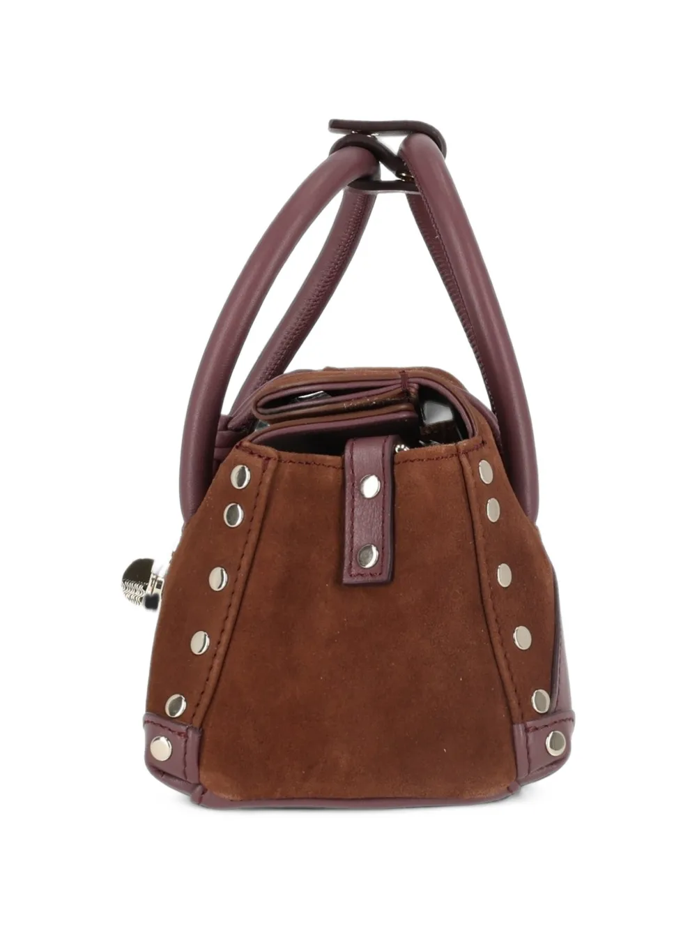 Zanellato Small Dotta Zashmere studded shoulder bag Bruin