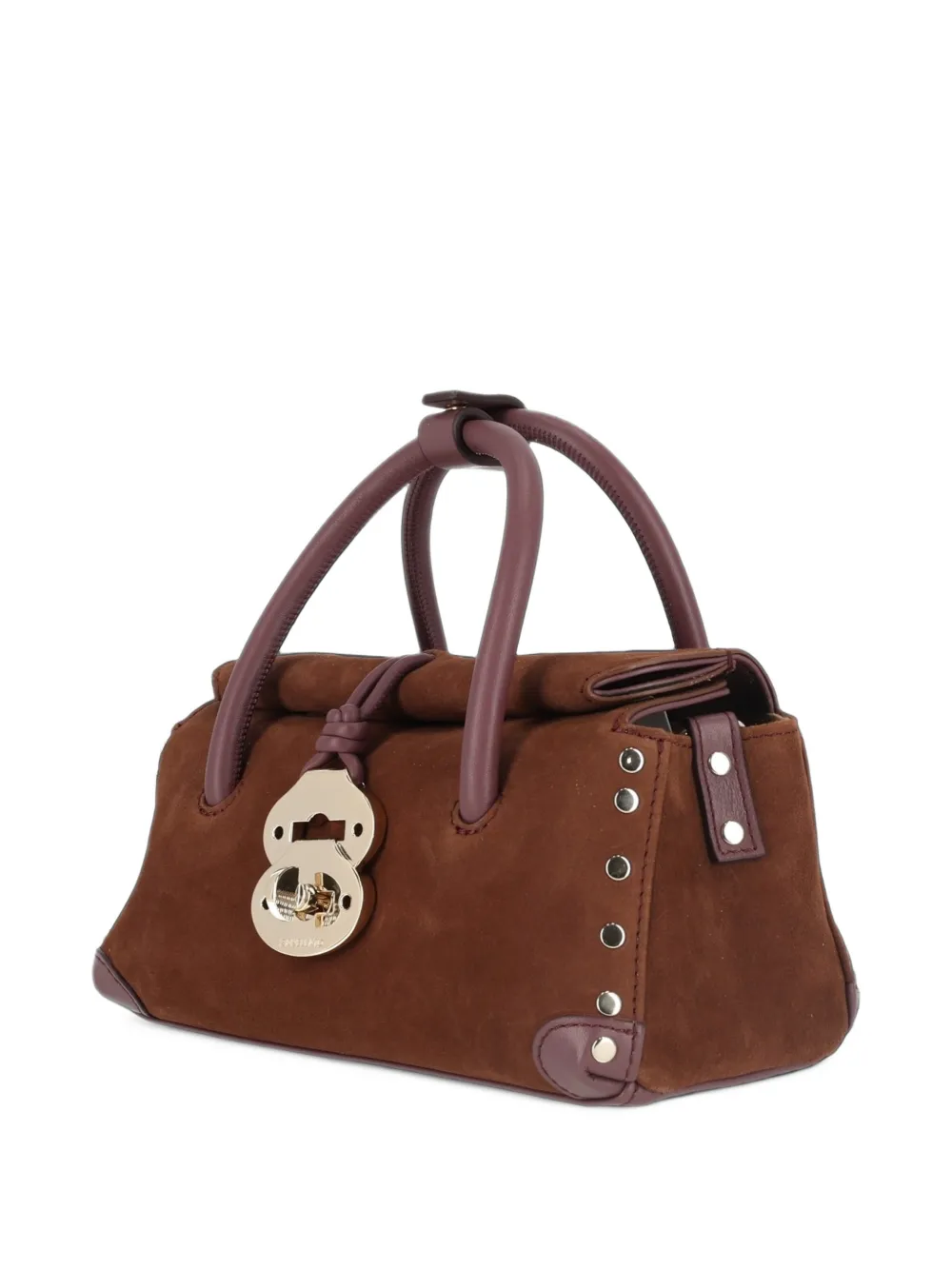 Zanellato Small Dotta Zashmere studded shoulder bag Bruin