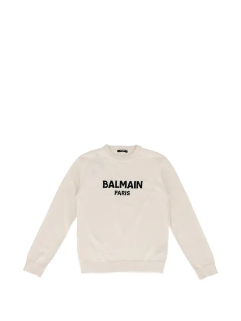 Balmain Kids logo-intarsia knit sweater