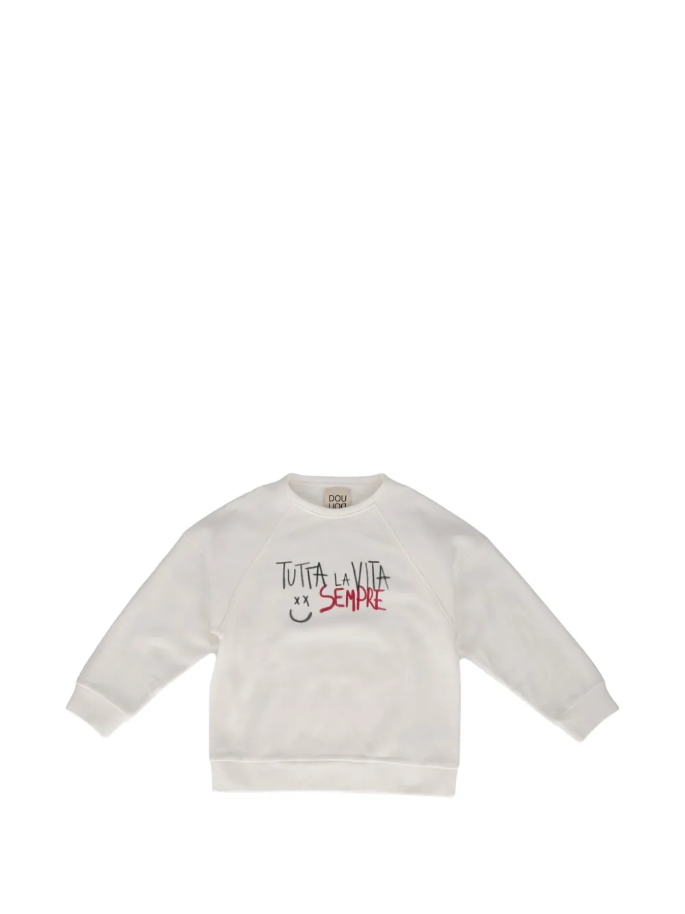 Douuod Kids graphic-print raglan-sleeve sweater - Weiß
