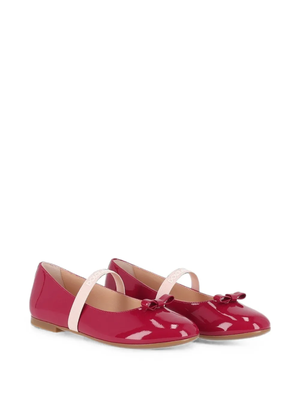 Dolce & Gabbana Kids bow-detail ballet flats - Rosso