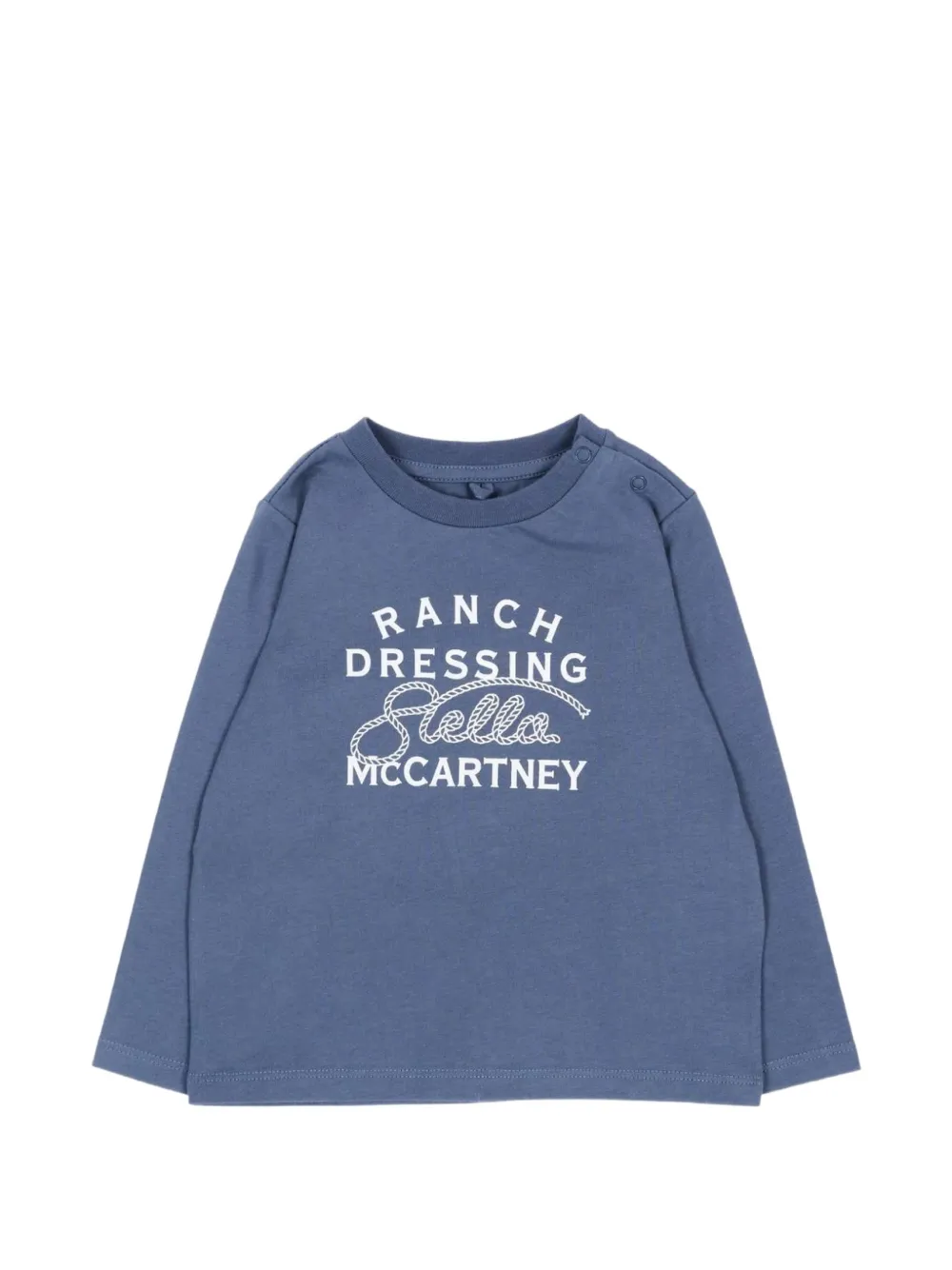 Stella McCartney Kids logo-print long-sleeved T-shirt - Blu