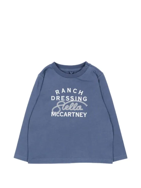 Stella McCartney Kids logo-print long-sleeved T-shirt