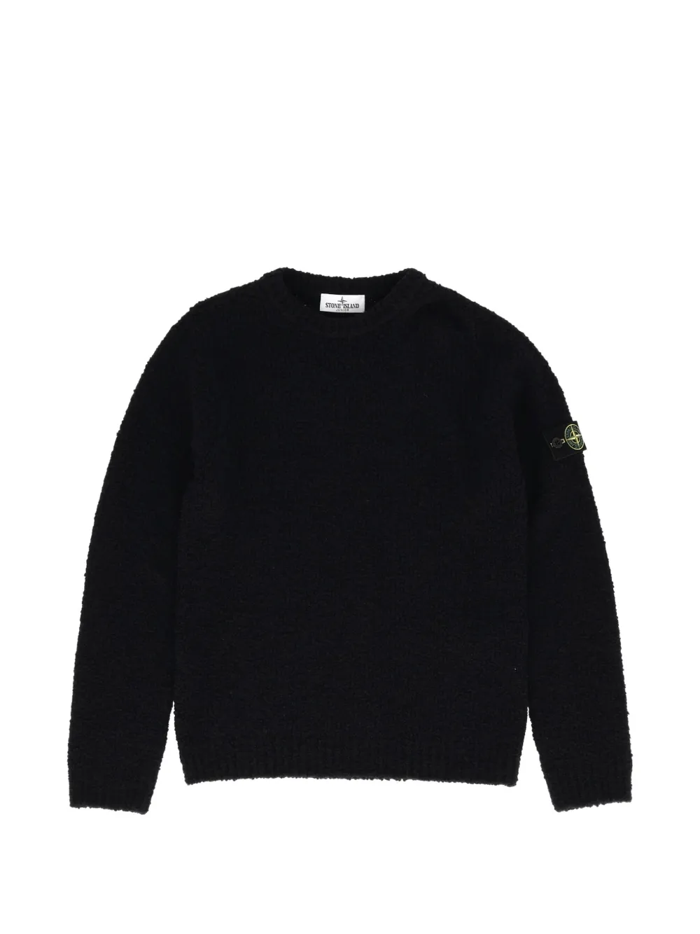 Stone Island Junior logo-patch knit sweater - Nero