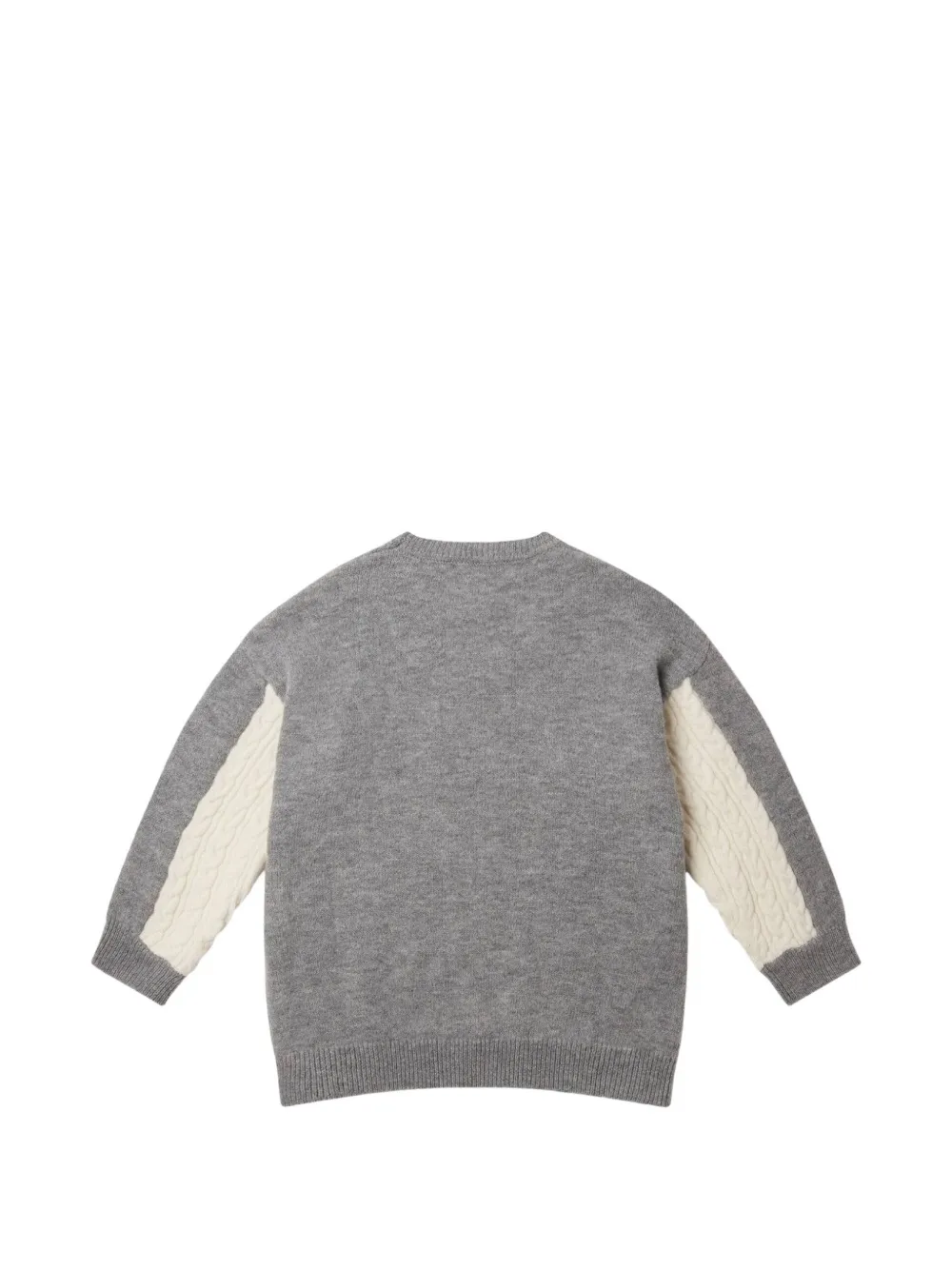 Stella McCartney Kids Kabelgebreide trui met gelaagd effect Grijs