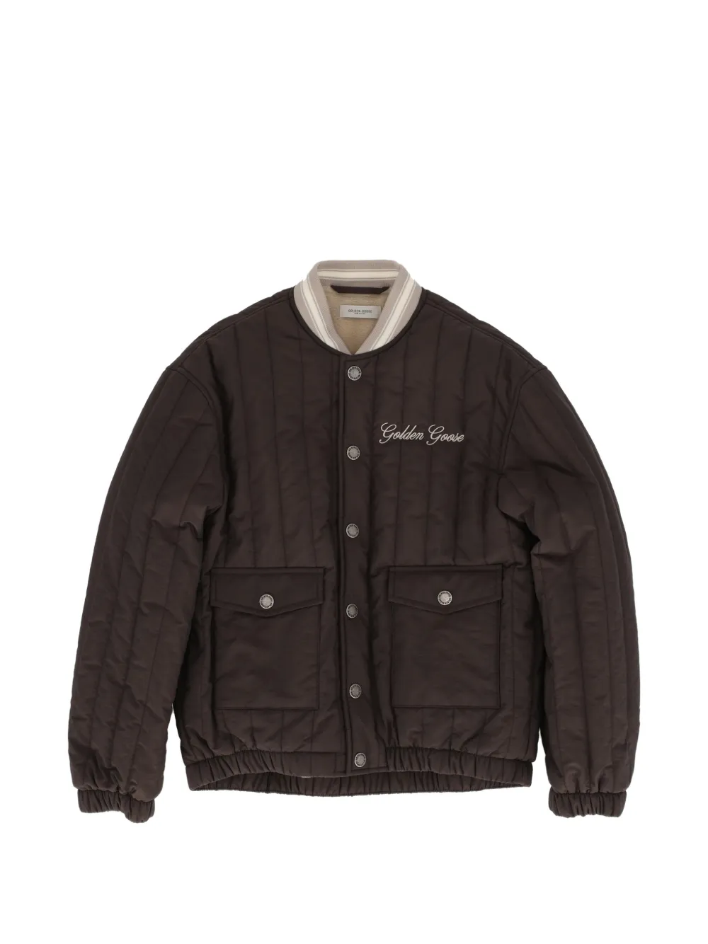 Golden Goose Kids Journey quilted bomber jacket - Marrone