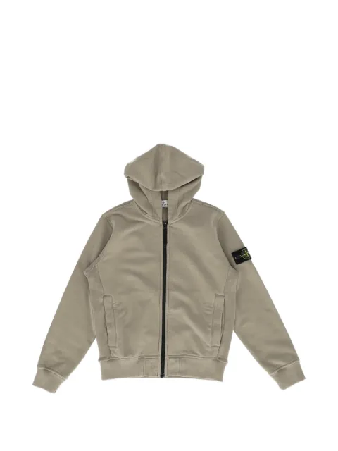 Stone Island Junior hoodie con cierre y motivo Compass